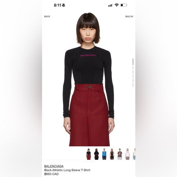 Balenciaga athletic long sleeve  t shirt . Size small - Picture 1 of 7